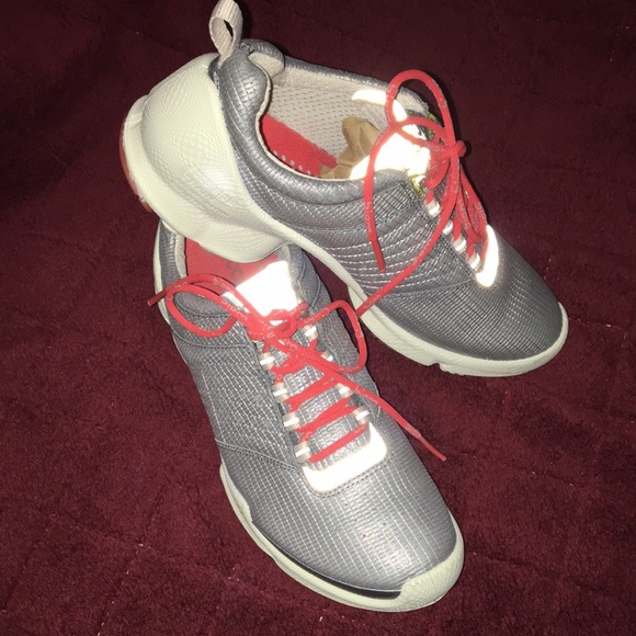 ECCO Biom Silver and White Sneakers - Picture 3 of 9